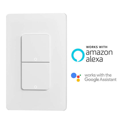 Interruptor WiFi doble blanco compatible con Alexa y Google