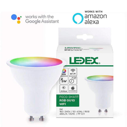 Foco led GU10 WiFi atenuable RGB compatible c/Alexa y Google