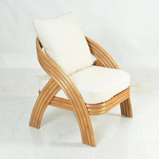 Sillon Talis De Rattan  Con Cojines en Color Natural 66x66x75 Cm