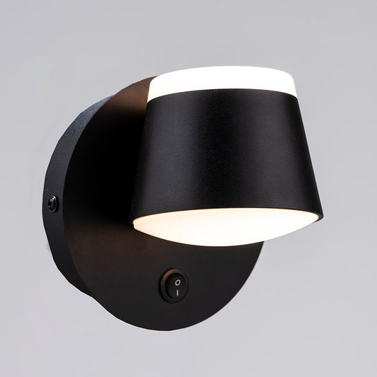 Aplique De Pared Led Lux De Aluminio Negro Y Acrilico Switch on/off 12w 3000k