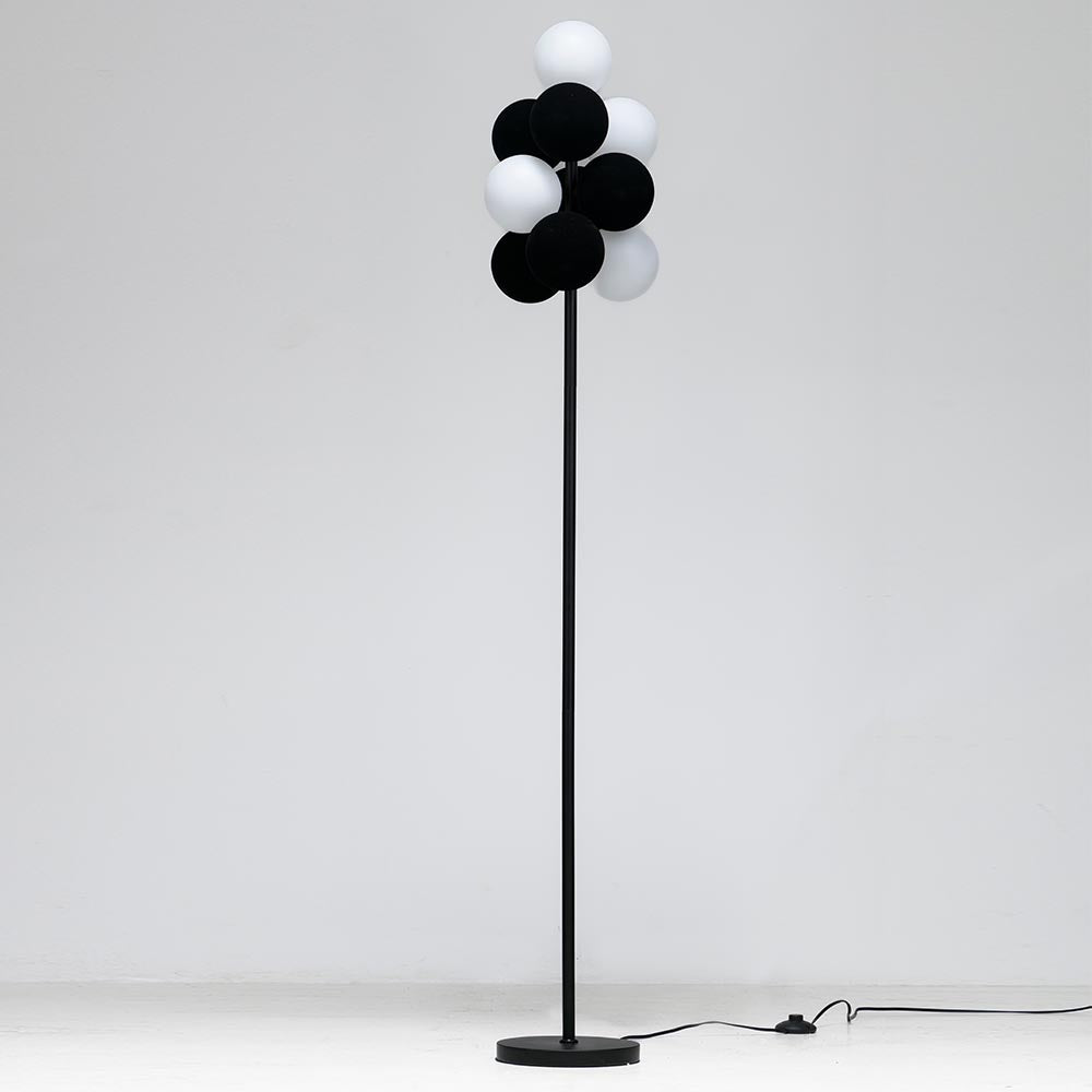 Lampara de pedestal Bubbles negro/blanco