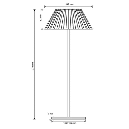 Lámpara recargable Lumy black con led dimerizable