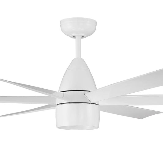 Ventilador De Tumbado Quirk Ac De 54" Blanco + Led 18w + Control Remoto + Wifi Cfm 7122